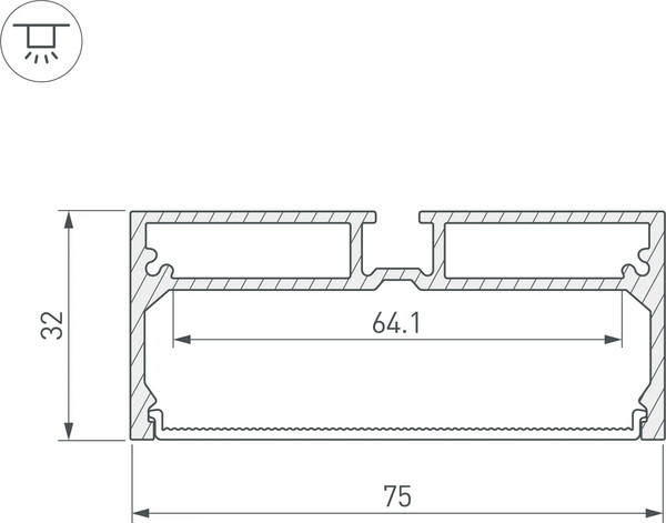 Профиль для светодиодной ленты Arlight SL-LINE-7532-2000 ANOD / 028033