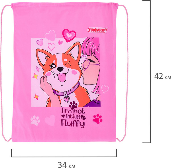 Мешок для обуви Пифагор Fluffy Akita / 272385