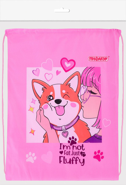 Мешок для обуви Пифагор Fluffy Akita / 272385