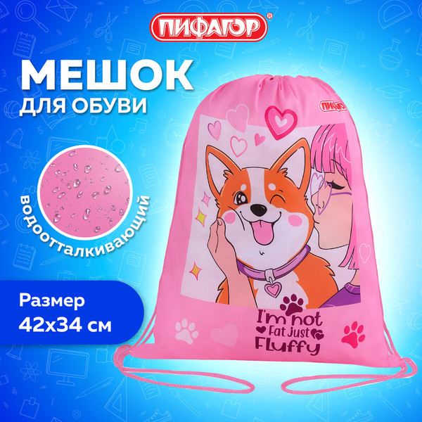 Мешок для обуви Пифагор Fluffy Akita / 272385