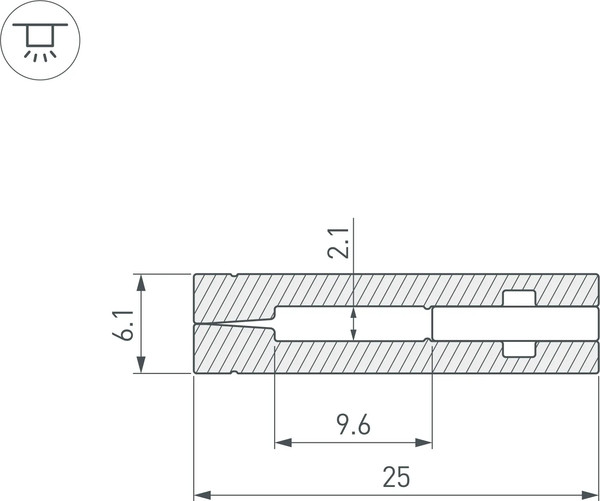 Профиль для светодиодной ленты Arlight ARH-NANOLINE-5-2000 ANOD / 023911