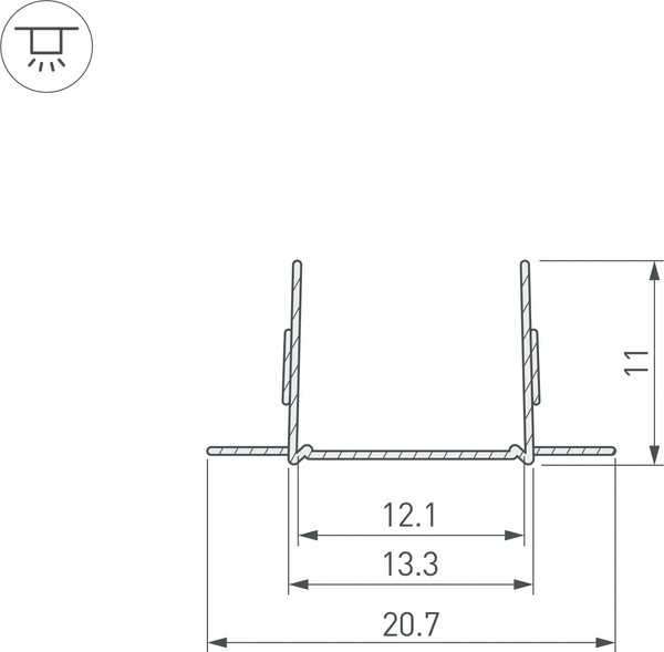 Профиль для светодиодной ленты Arlight ARL-MOONLIGHT-1712-2x500 ANOD / 029420
