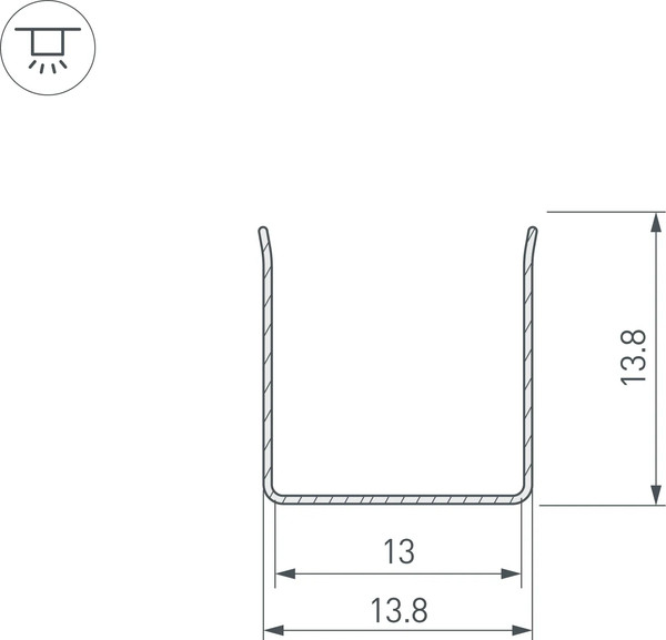 Профиль для светодиодной ленты Arlight ARL-MOONLIGHT-1213-2x500 ANOD / 029419