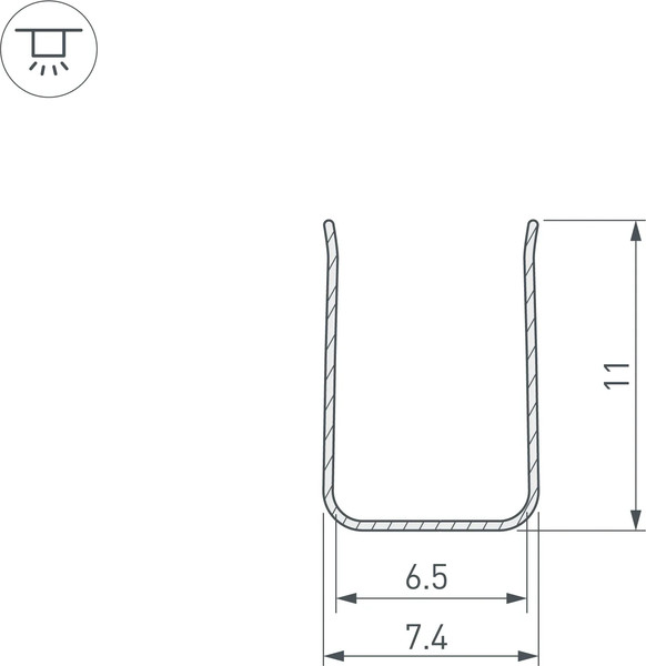Профиль для светодиодной ленты Arlight ARL-MOONLIGHT-1206-2x500 ANOD / 029824