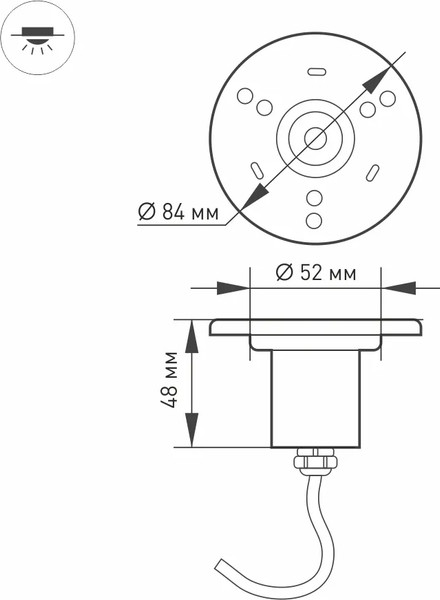 Светильник уличный Arlight KT-AQUA-R85-7W Warm3000 SL / 024938