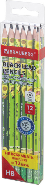 Набор простых карандашей Brauberg Avocado / 182032 - фото