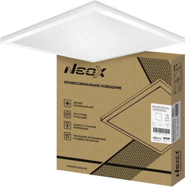Панель светодиодная Neox ДВО-02 G3665-Опал / 4690612062884