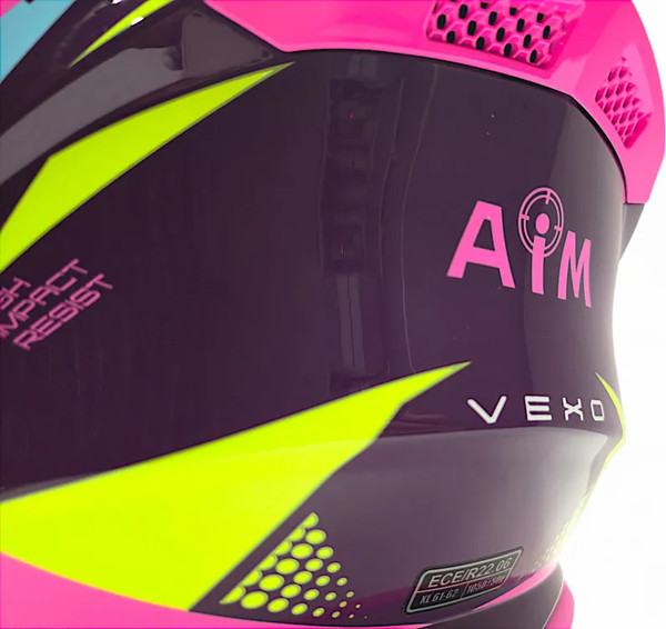 Мотошлем AiM RH855 Fiber Glass Vexo RH855V-BPP-XS