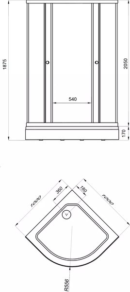 Душевой уголок Triton Стандарт А c расширительным профилем 100x100
