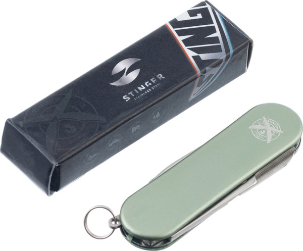 Нож швейцарский STINGER FK-K7003LG-GREEN