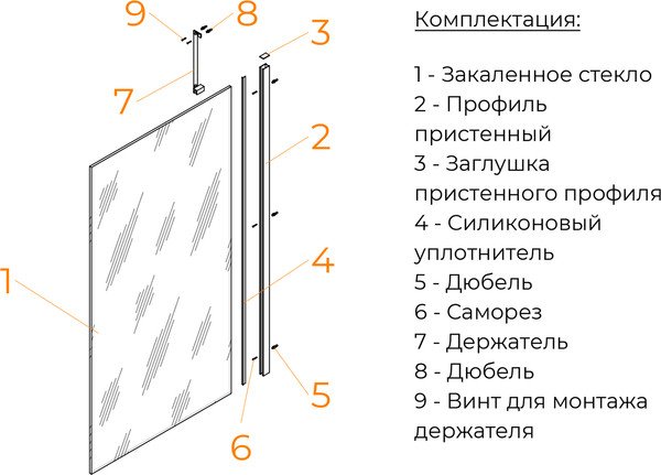 Стеклянная шторка для ванны RGW SC-150 / 351115006-31