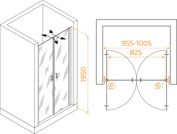 Душевая дверь RGW PA-104Gb / 060810410-16