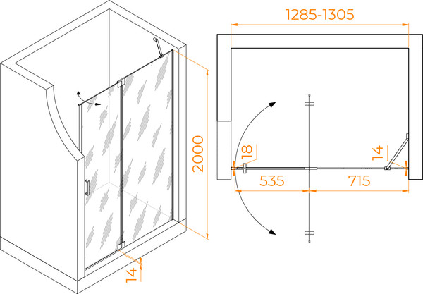Душевая дверь RGW HO-014 / 350601413-11