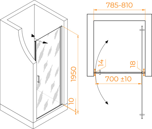 Душевая дверь RGW LE-003Gr / 351200308-110