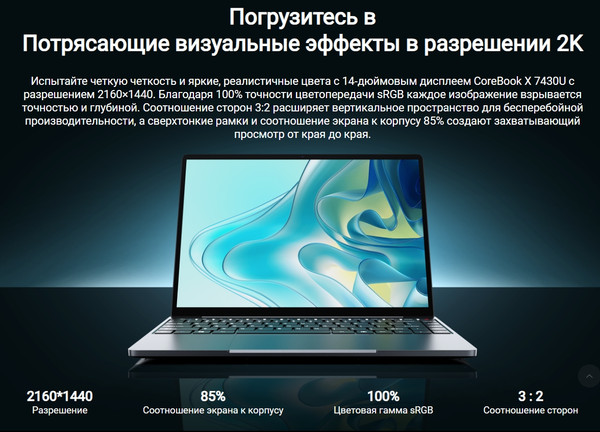 Ноутбук Chuwi CoreBook X (CWI570-R5743016G512-MS)