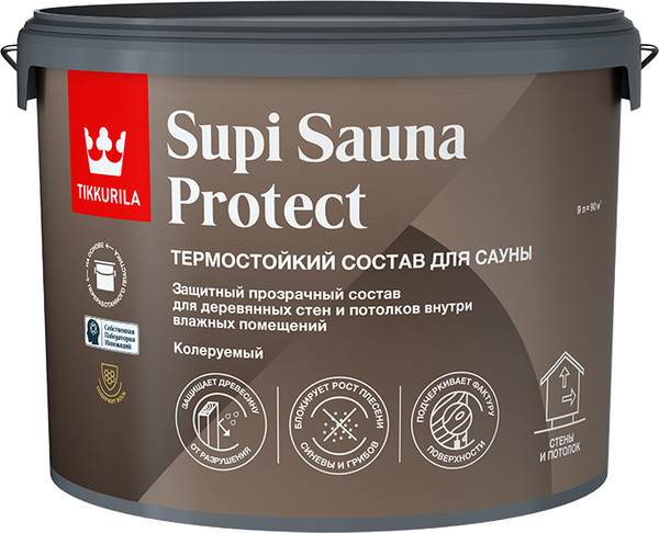 Пропитка для дерева Tikkurila Supi Sauna Protect EP - фото