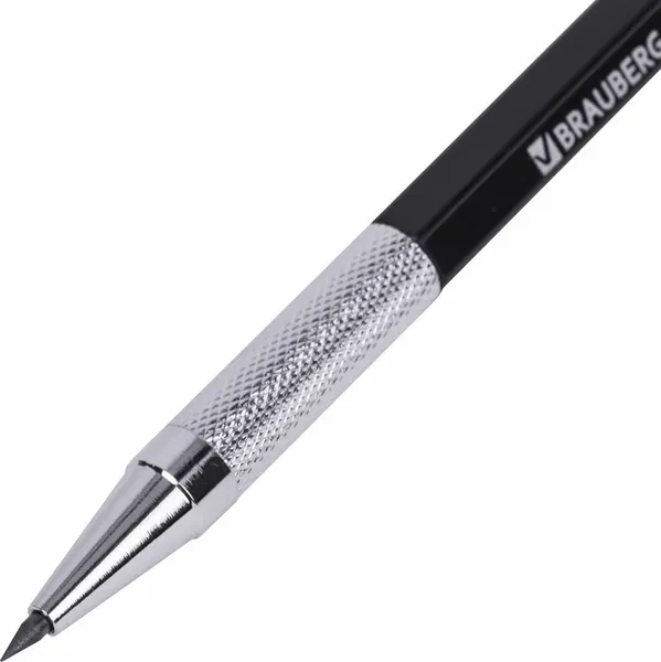 Механический карандаш Brauberg Metallic-X 20. С набором грифелей HB (12шт) / 181967
