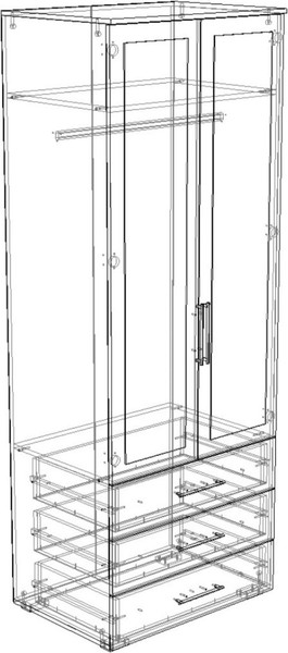 Шкаф Премиум Флоренция двухстворчатый с ящиками