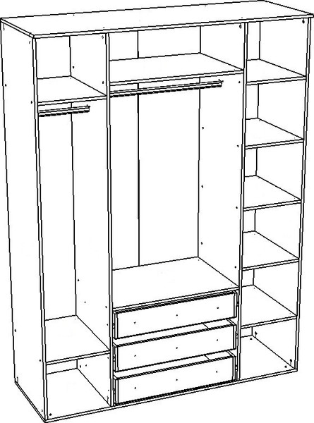 Шкаф Премиум Флоренция четырехстворчатый