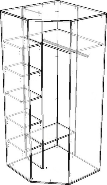 Шкаф Премиум Флоренция угловой с зеркалом