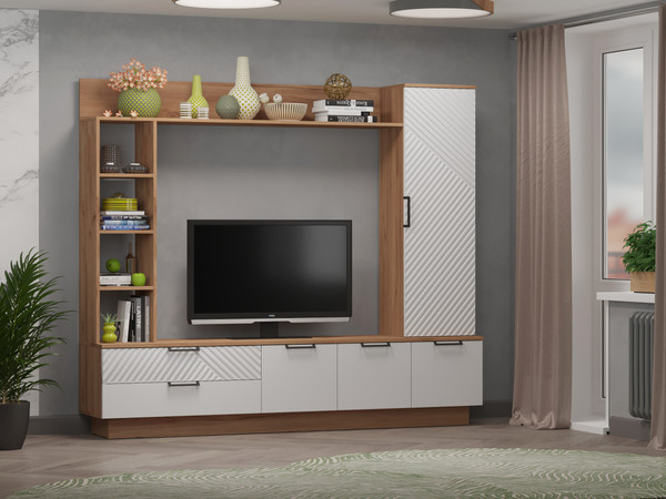 Стенка Премиум Оливия под ТВ