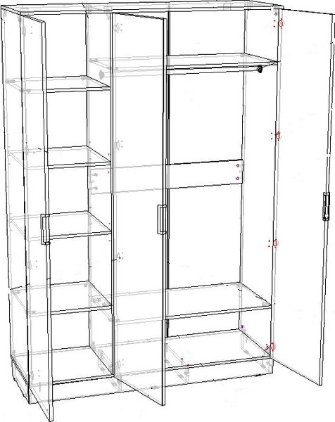 Шкаф Премиум Оливия 1.5м