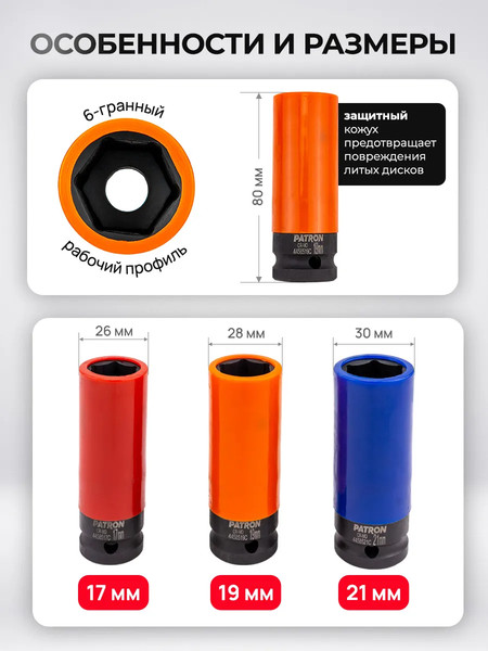 Набор головок слесарных Patron P-4032C
