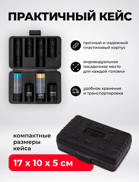 Набор головок слесарных Patron P-4035D