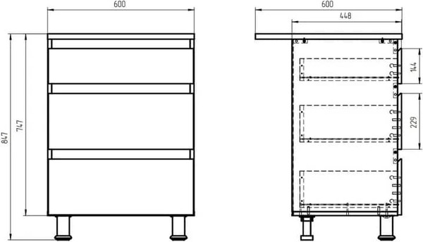 Шкаф-стол кухонный Dipriz Малага / Д.70097.1