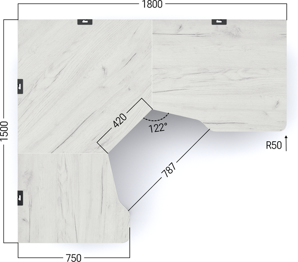 Компьютерный стол Millwood Турин угловой 150х180