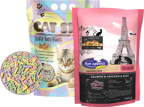 Сухой корм для кошек Bon Appetit С лососем и курицей - фото