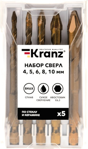 Набор сверл Kranz KR-91-0653
