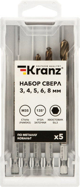 Набор сверл Kranz KR-91-0634