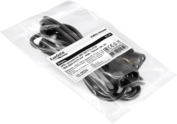 Кабель ExeGate Power EC-3P-C13-C14 3x0.75Cu / EP280628RUS
