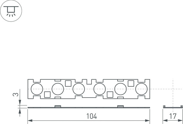 Рассеиватель для светодиодного профиля Arlight SL-LINE-W20-30deg-540 / 041791