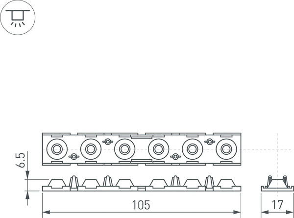 Рассеиватель для светодиодного профиля Arlight SL-LINE-W20-30deg-540 / 041791