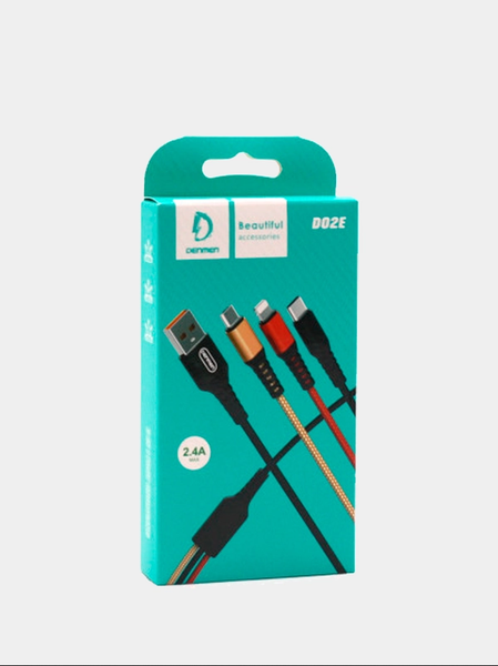 Кабель Denmen D02E 3в1