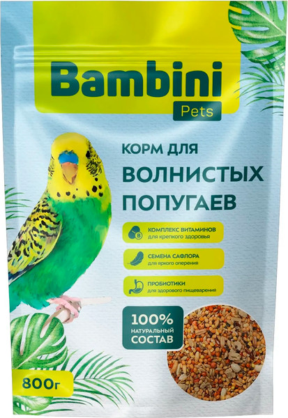 Корм для птиц Bambini Pets Для волнистых попугайчиков - фото