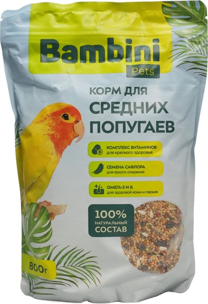 Корм для птиц Bambini Pets Для средних попугаев