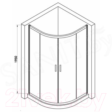Душевой уголок Adema Glass Line / MD2142-80 (прозрачное стекло)