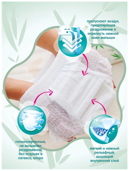 Подгузники-трусики детские Youkosoft Ультратонкие премиум 9-14 L