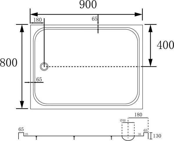 Душевой поддон Abber AD3C908 90х80