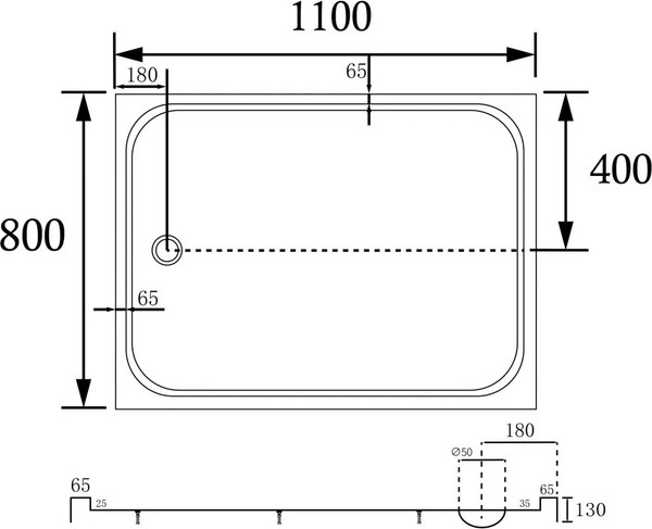 Душевой поддон Abber AD3C118 110х80