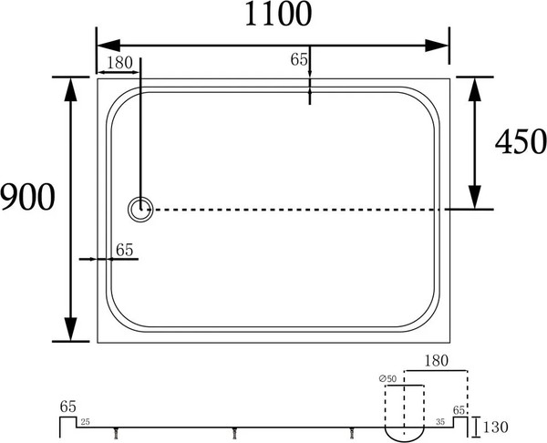 Душевой поддон Abber AD3C119 110х90