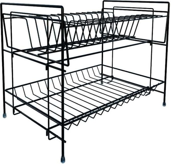 Сушилка для посуды ТД Метиз Разборная 2-х ярусная 390x236x300мм с поддоном - фото