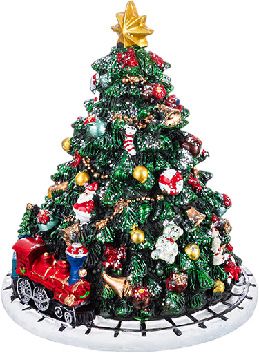 Елка декоративная Elan Gallery Рождественская ель с железной дорогой / 509042 - фото