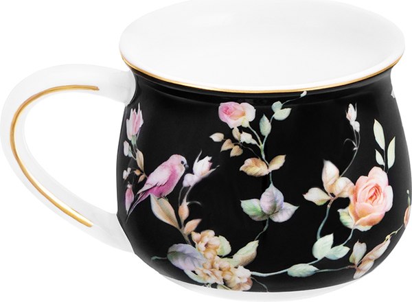 Кружка Elan Gallery Певчие птички на черном / 730828