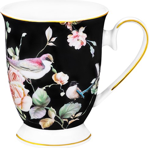 Кружка Elan Gallery Певчие птички на черном / 730830 - фото