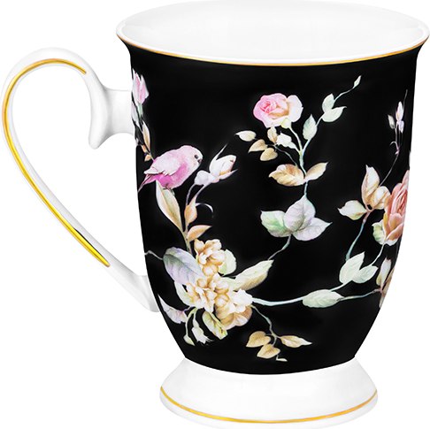 Кружка Elan Gallery Певчие птички на черном / 730830