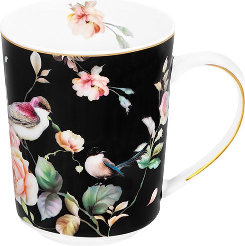 Кружка Elan Gallery Певчие птички на черном / 730831 - фото